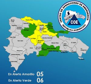 COE emite alertas en 11 provincias por lluvias