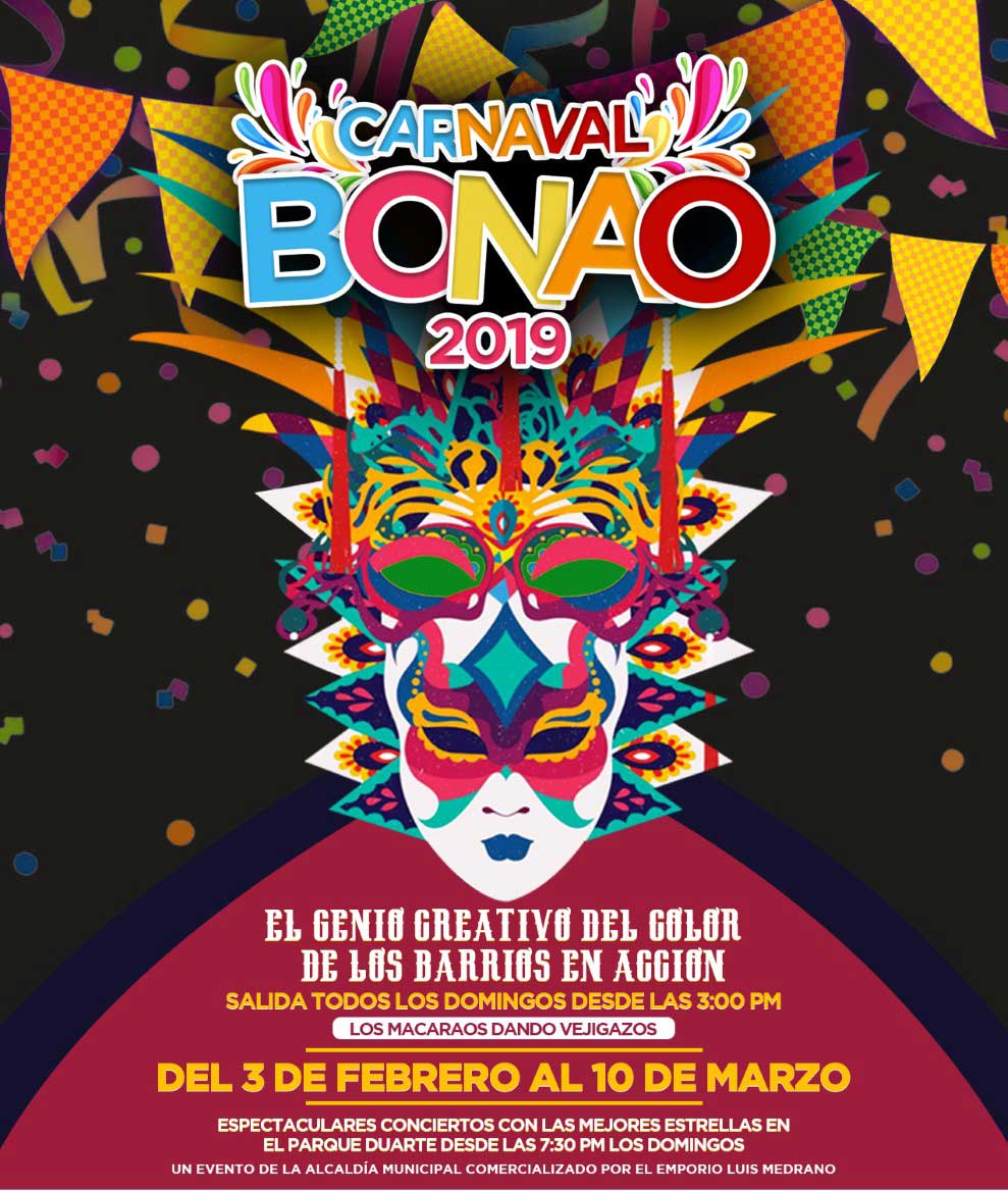 Carnaval Bonao 2019 con grandes estrellas de la música