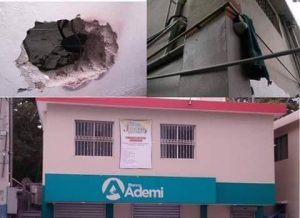 Investigan robo sucursal banco Ademi de Tamboril 