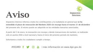 DGII otorga plazo hasta 31 de diciembre para renovar marbete