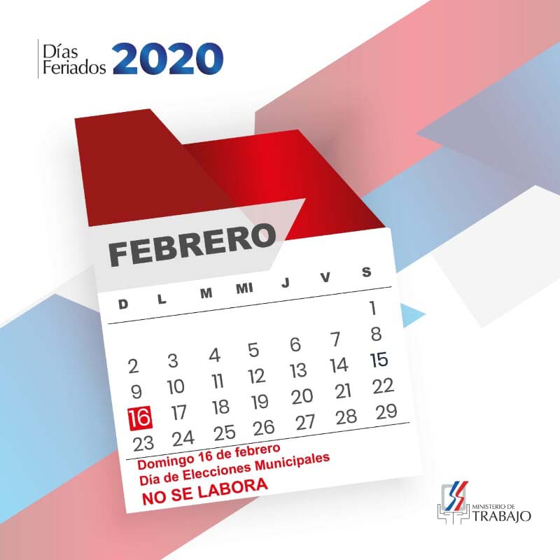 Ministerio de Trabajo informa domingo 16 de febrero no se labora
