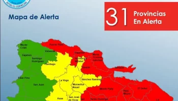 COE aumenta a 13 las provincias en alerta roja